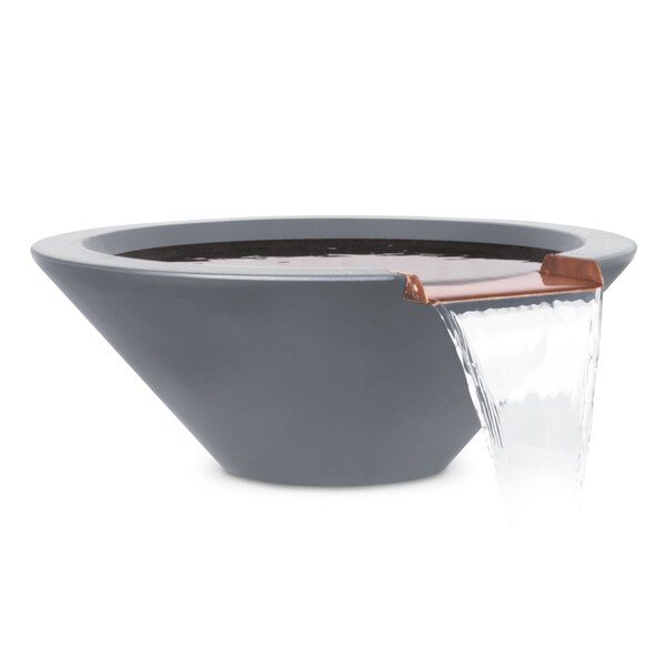 The Outdoor Plus 36 Round Cazo Water Bowl - GFRC Concrete - Gray - OPT-36RWO-GRY - main